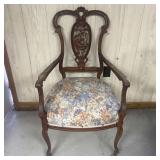 Victorian Mahogany Shield Back Open Armchair with