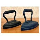 A Pair of Antique Cast Iron Sad Irons