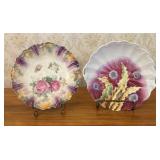 Two RS Prussia Lusterware Porcelain Handled Servin