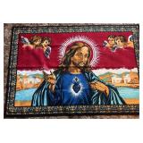 Large Mid-Century Textile Wall Hanging of the Sacr