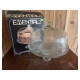 Essentials Clear Glass Two Piece Pedestal Cake Sta