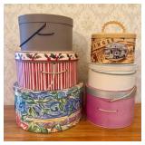 An Assortment of Decorative Cardboard Hat Boxes an