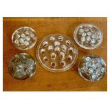 A Collection of Five Vintage Clear Pressed Glass F