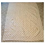 Large Hand Stitched Cathedral Window Quilt with Fl