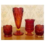 A Collection of Amberina Moon and Star Pattern Pre