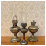 Three Table Lamps Including Two Antique Aladdin Ke