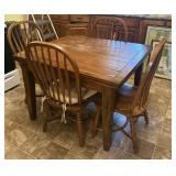 Rustic Oak Finish Draw Leaf Dining Table and Set o