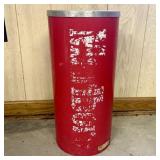 Vintage Red Cylindrical Floor Ashtray with Removab