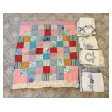 Assortment of Vintage Mid Century Patchwork Baby Q