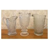 A Trio of Colorless Decorative Pressed Glassware I