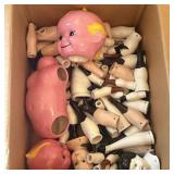 A Collection of Glazed and Bisque Porcelain Doll C