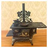Crescent Cast Iron Miniature Toy Cookstove with Th