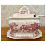 Trimont Ware Japan Red Transferware Soup Tureen Se