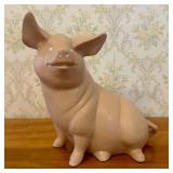 Large Ceramic Seated Pig Figurine