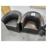 (2) Waiting Room Leather Chairs