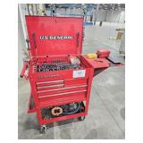 Roll-Away Tool Box With Associated Tools