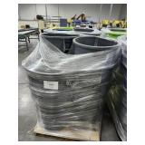 Skid Lot of (8) 39-Gallon Trash Cans
