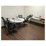 (2) Folding Tables, (3) 5-Wheeled Office Chairs