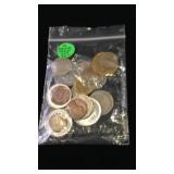 16 assorted foreign coins