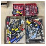2 Flats of Screwdrivers, Punches & Chisels