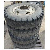 4 11.00-20 Tires 10 Hole Rims