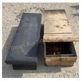 Pair Truck Boxes - Old One Rusted, Black Broken