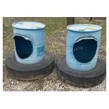 Pair of Barrel Mineral Feeders