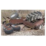 Ford Truck Bed, Pull Type Spreader, Old Tractor