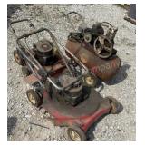 Old Air Compressor 2 Push Mowers