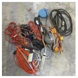 Group of Taped Extension Cords & Cord Reels