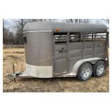 2006 Bumper Hitch 12Ft Calico Stock Trailer -
