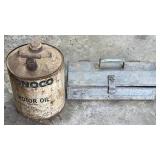 Conoco Oil Can & Galvanized Tool Box
