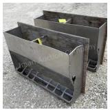 2 Stainless Steel Pig Feeders - Some Damage See