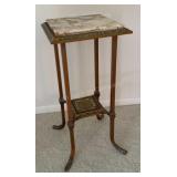 Marble Top Plant Stand w/ Ornate Base