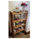 Antique 5 Tier Shelf w/ Misc Glassware