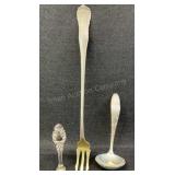 1.9 Oz Sterling Fork, Ladle & Stamp