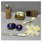 Porcelain Dresser Box, Pearl Goods, Smalls