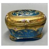 Blue Glass Moser Ring Box - 2in