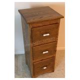 36in Solid Oak 3 Drawer Cabinet