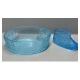Daisy and Button Shoe, 6in Ice Blue Dish