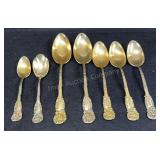 12.6 Oz Sterling Spoons Various Sizes, Gold
