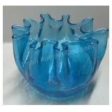 Fluted Crackle Glass Bowl