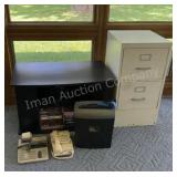 File Cabinet Media Stand With VHS Paper Shredder
