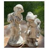 Pair of 18in Concrete Figures