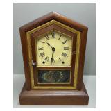 16in Antique Mantle Clock - Has Key