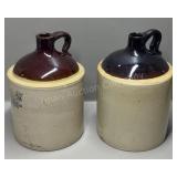 Pair Crock Jugs - Western Cracked