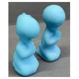 Fenton Blue Satin Figures