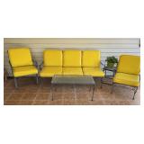 MCM 4 PC Patio Set With Vinyl Cushions