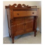 Nice Walnut Column Front Serving Cabinet