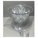 Nice candle wick punch bowl with cups and ladel